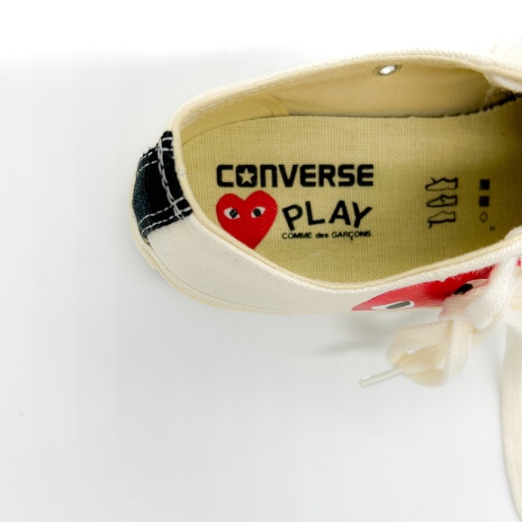 NWOB CONVERSE× COMMES Des GARÇONS 70 Play Chuck White 150207C Red Heart SZ 5M/7W - Picture 5 of 6